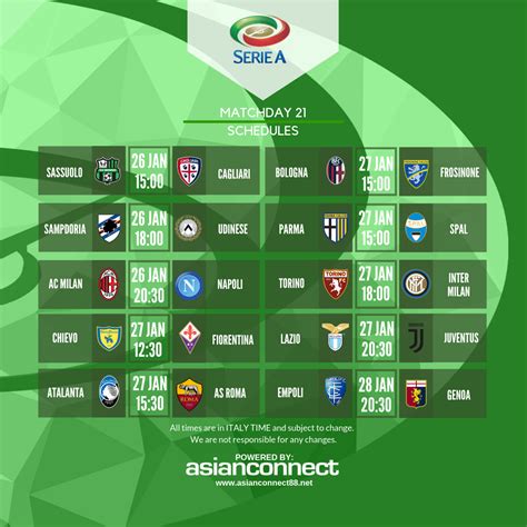 serie a game schedule